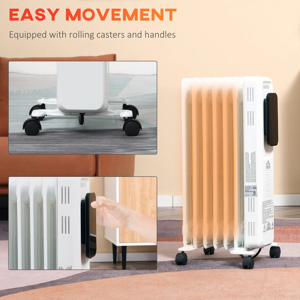 White 1500 W Electric Space Heater with 3 Modes and Timer L913061