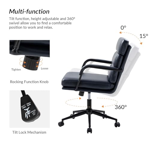 Faux Leather Office Chair with Wheels J787