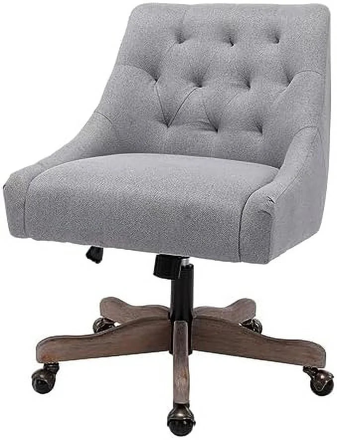 Blue Swivel Shell Chair with Wood Base and Wheels W5678
