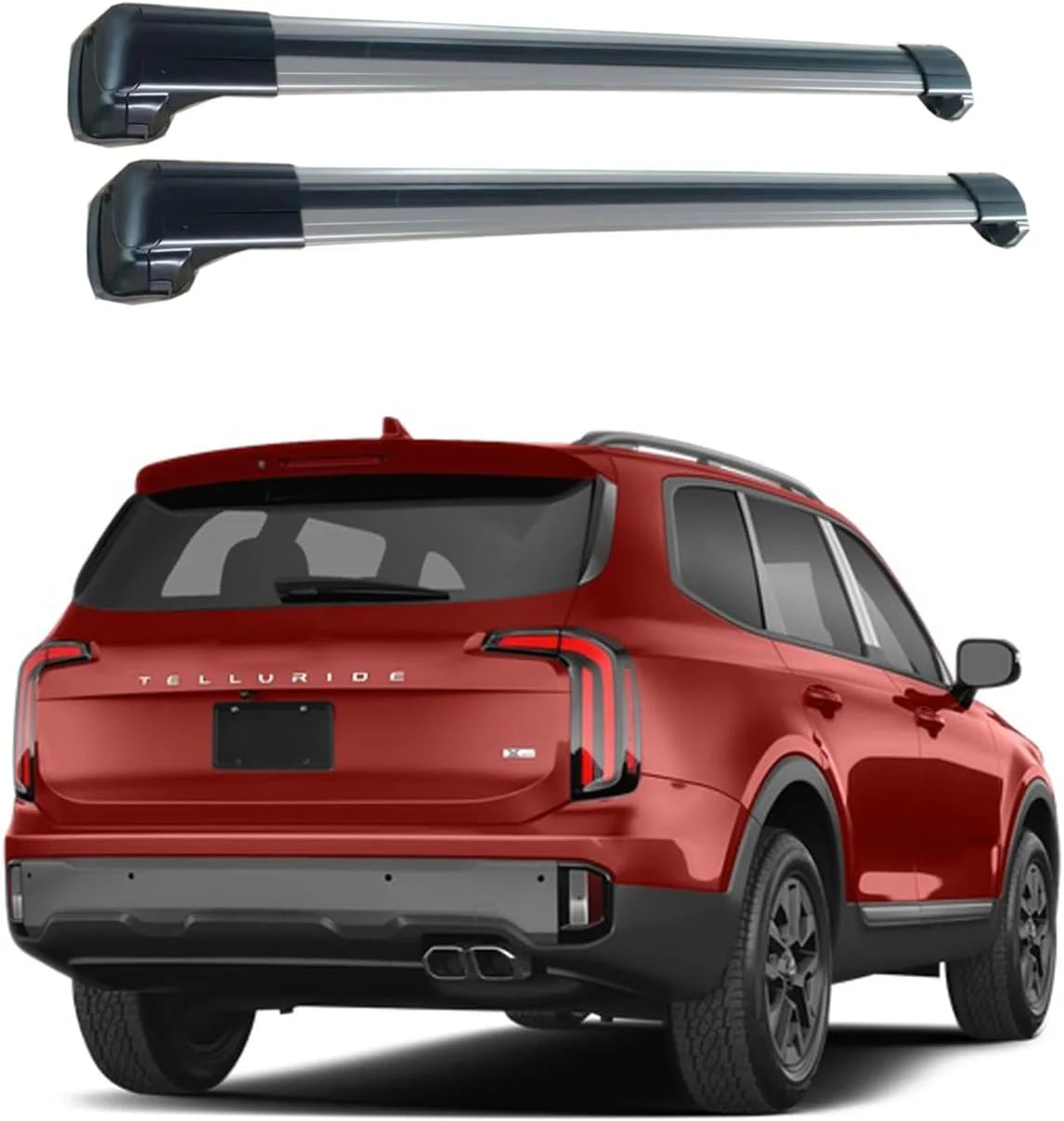 Roof Rack Crossbars for Raised Side Rails Silver O292817