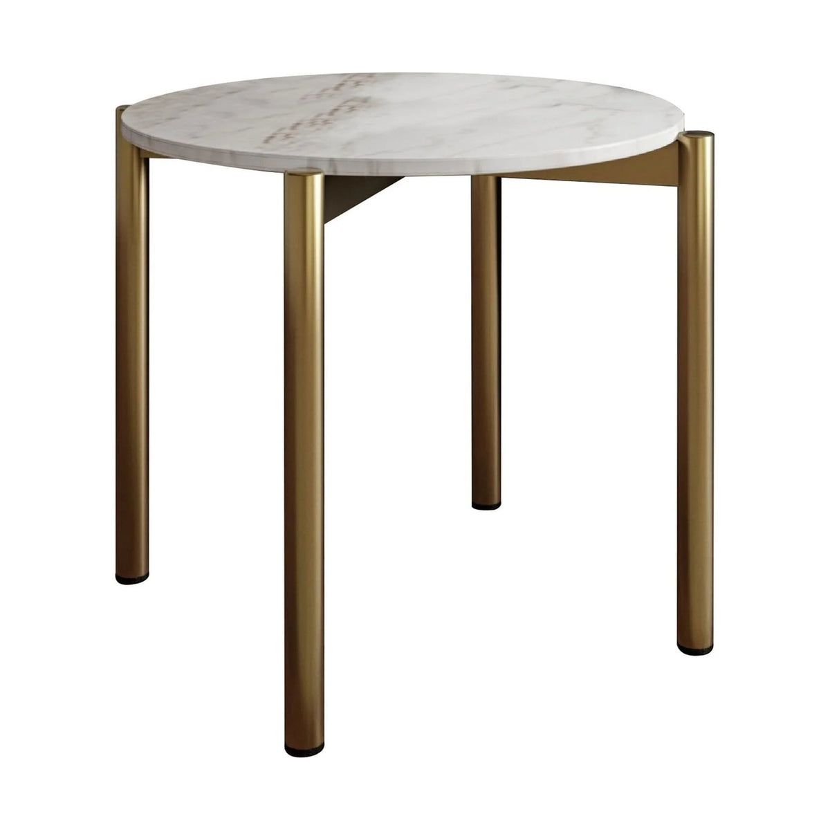 22 Inch Marble Top Metal Legs End Table O47724