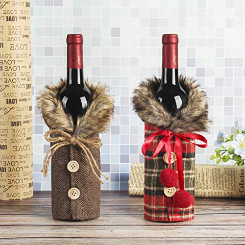 4 Pieces Christmas Sweater Wine Bottle Covers X126