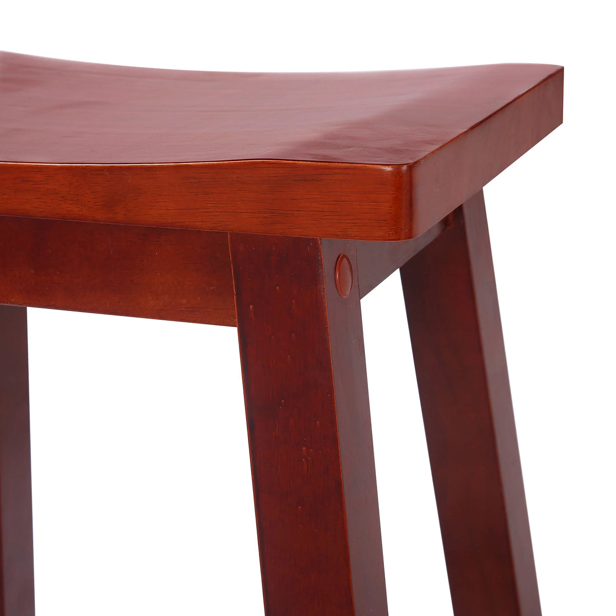 29 Inch Saddle Bar Stools Set of 2 Solid Wood Cherry T965539