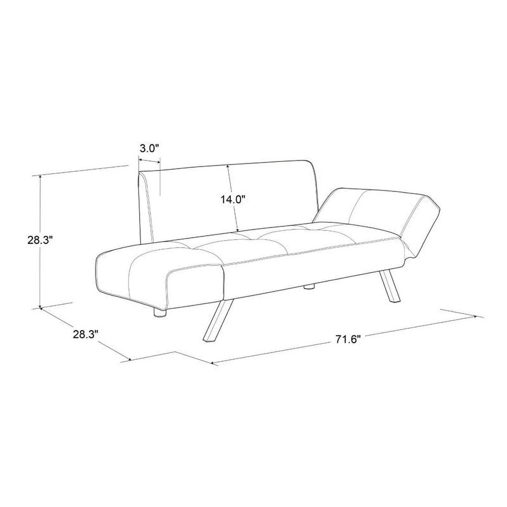 Dark Gray Fabric Convertible Sofa I703486