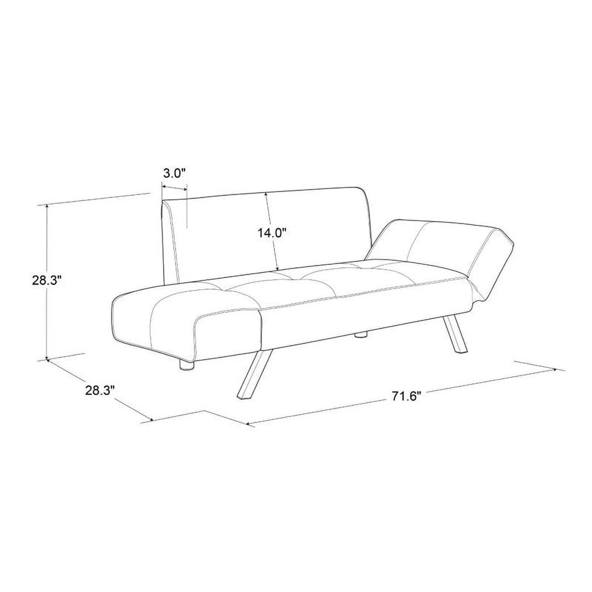 Dark Gray Fabric Convertible Sofa I703486