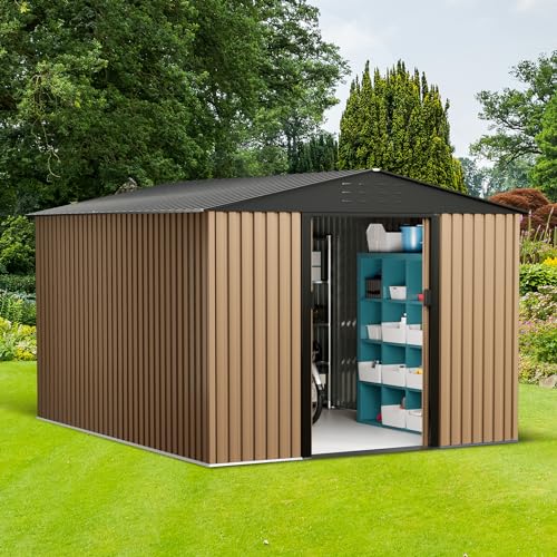 8 x 6 FT Metal Outdoor Storage Shed with Lock J804791