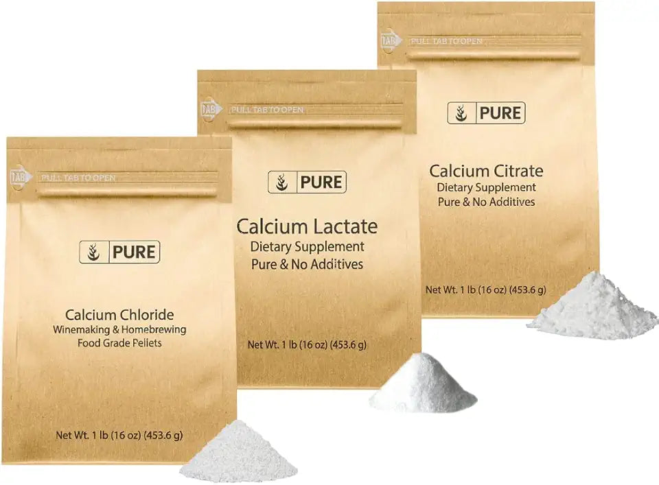 Calcium Bundle 1lb Calcium Chloride Calcium Citrate Calcium Lactate S531782