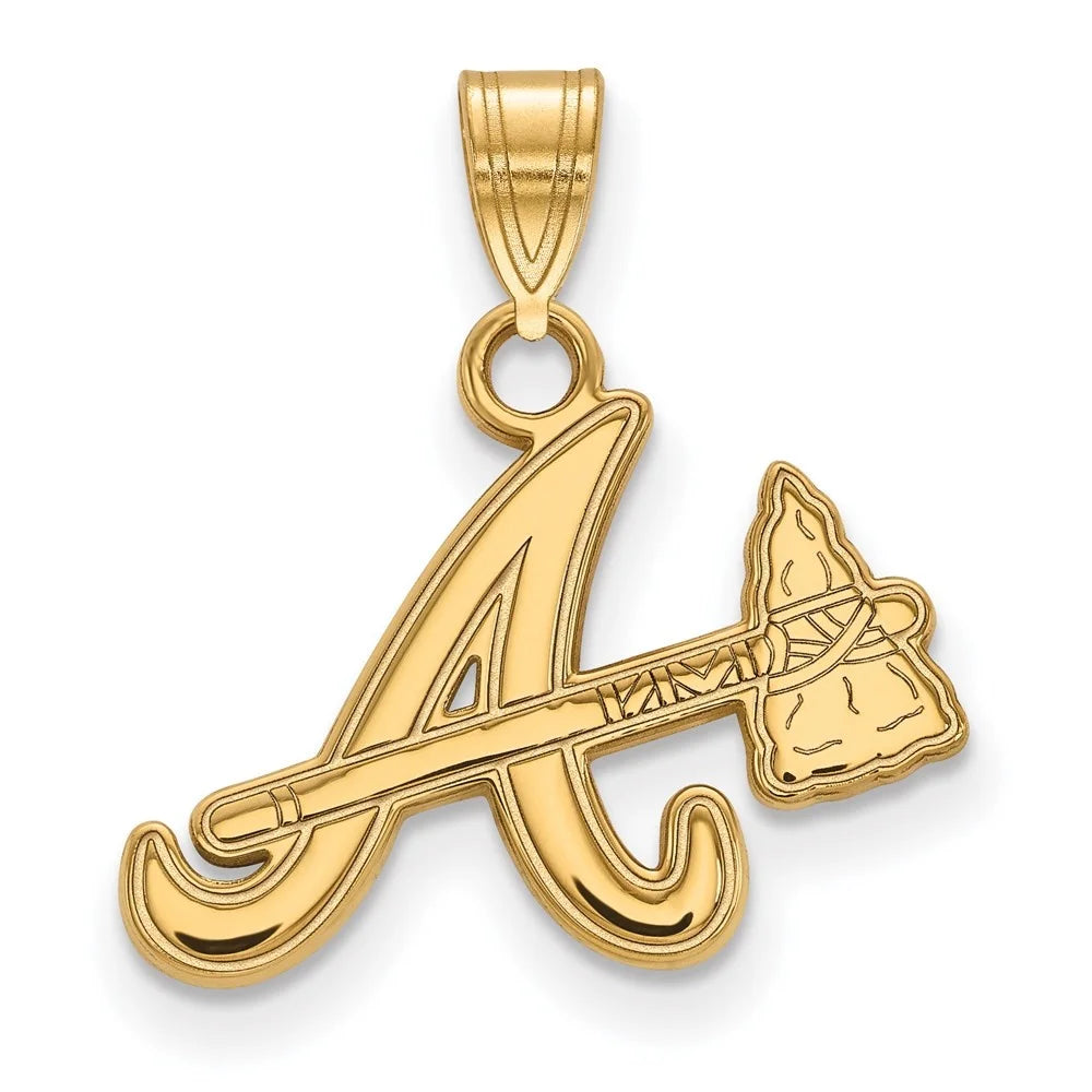 925 Sterling Silver Gold-plated Letter A and Tomahawk Small Pendant Y91061