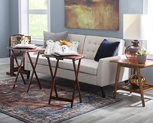 Tray Table Set Faux Marble Brown H4376