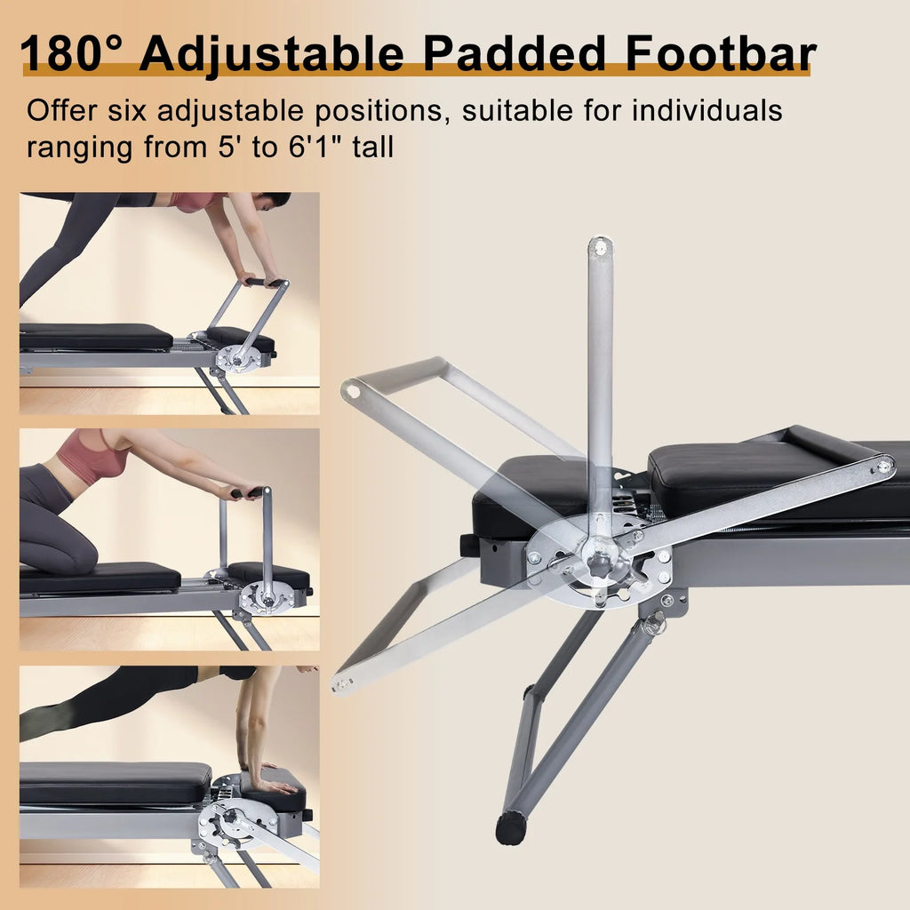 Foldable Pilates Reformer Machine with Spring H819474