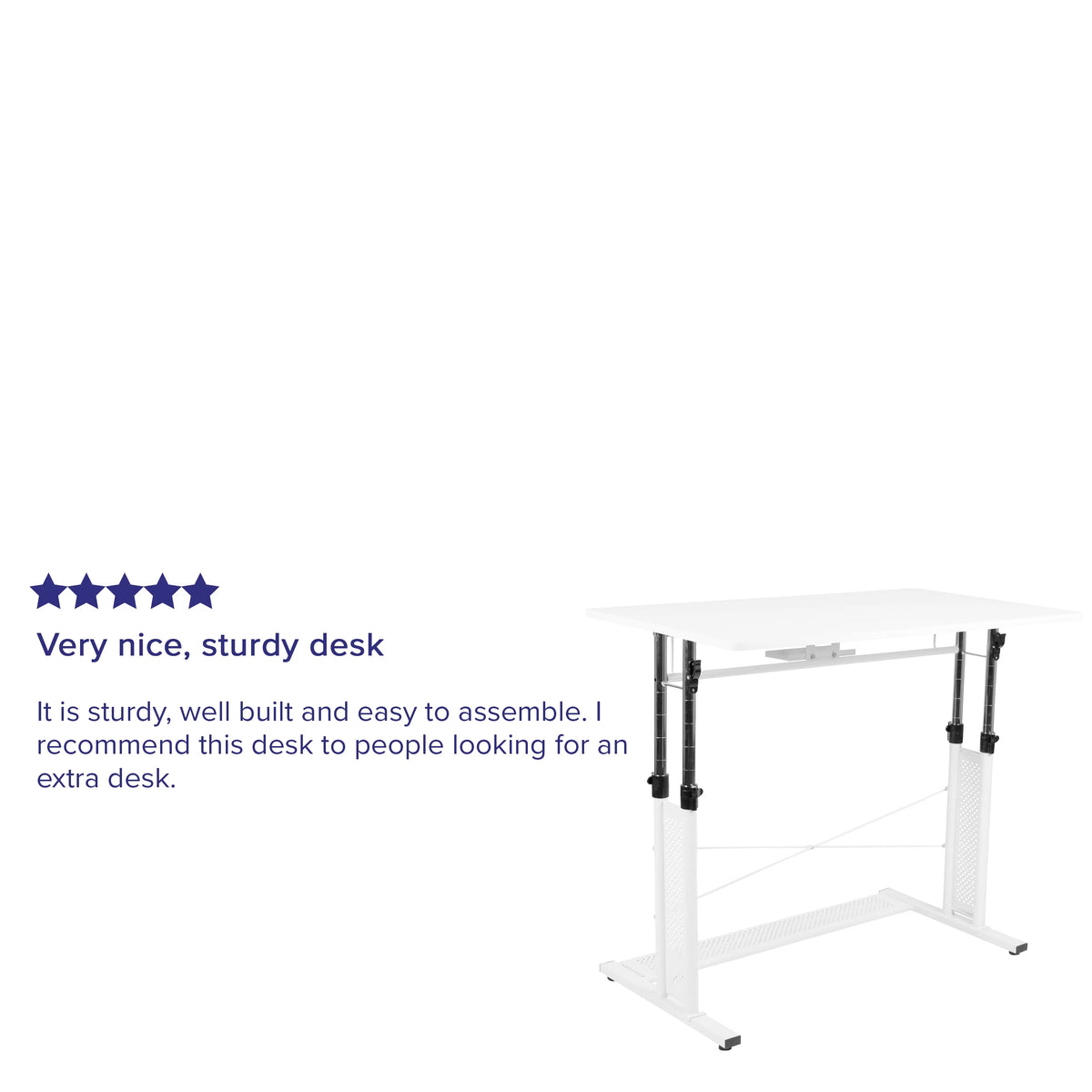 Height Adjustable Sit to Stand Home Office Desk White S27118
