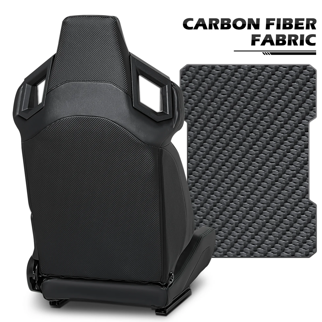Black Ergonomic Racing Seat with Adjustable Slide J980946