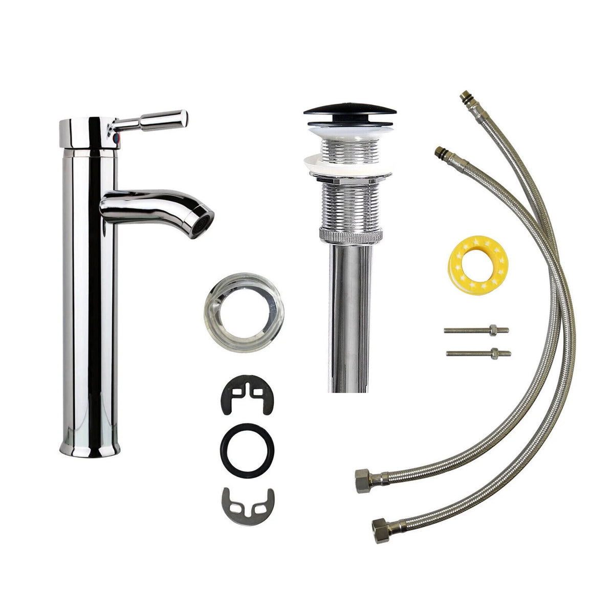 Tempered Glass Vessel Sink and Faucet Combo G345367