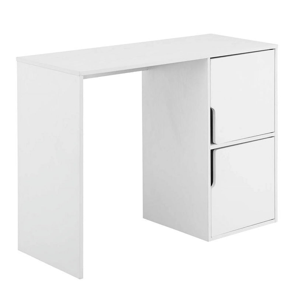 Student Desk with Storage Cabinets in White Wood Finish M848231