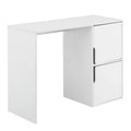 Student Desk with Storage Cabinets in White Wood Finish M848231