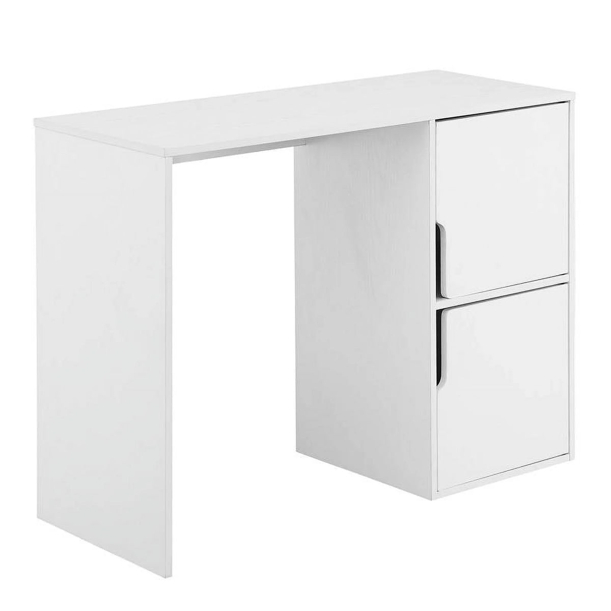 Student Desk with Storage Cabinets in White Wood Finish M848231