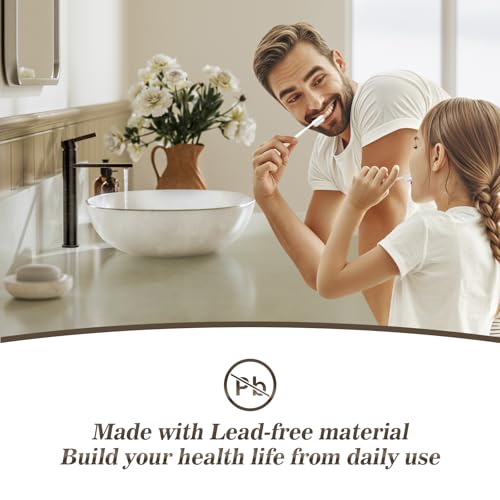 Brushed Gold Single Hole Tall Bathroom Faucet with Pop Up Drain A479794