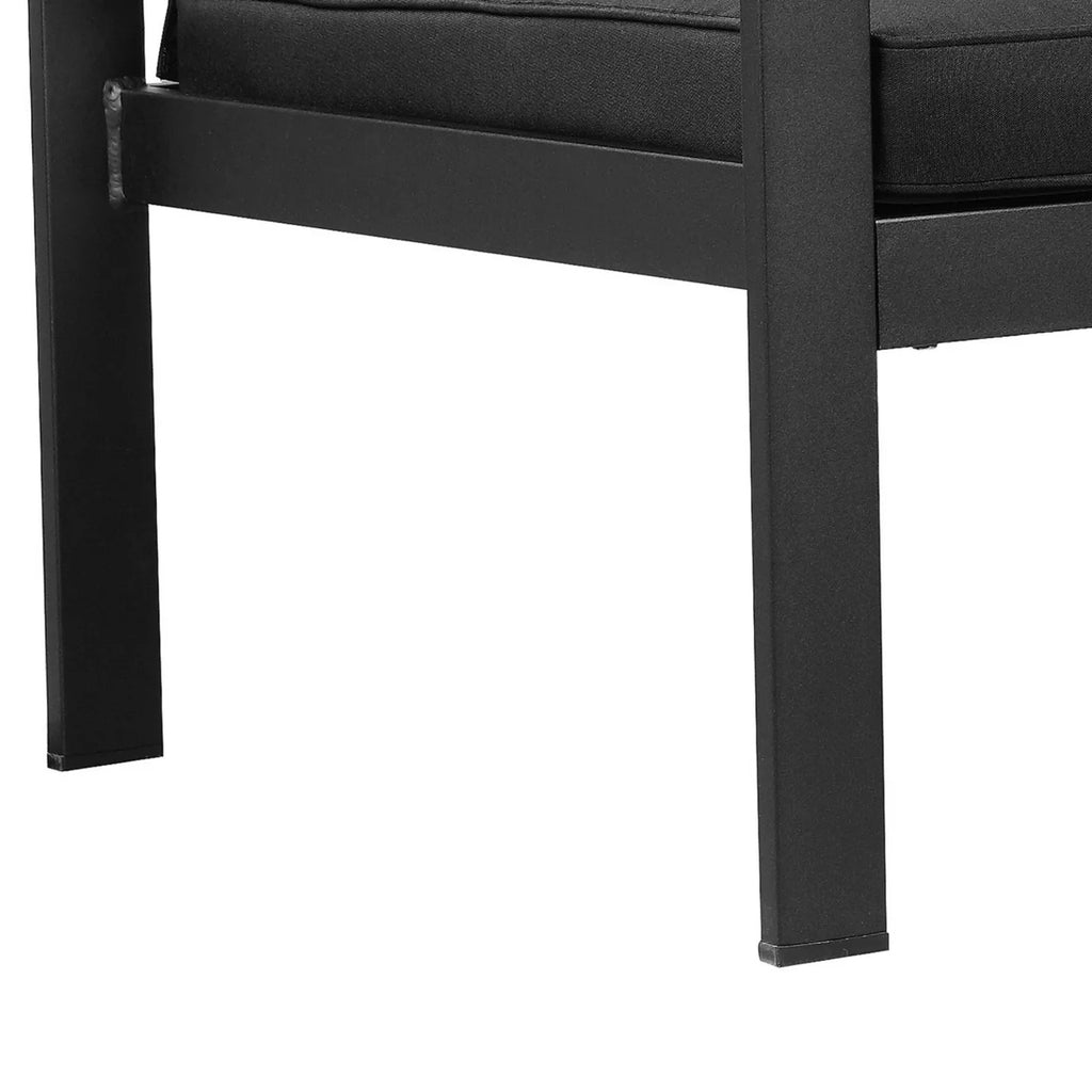 29 Inch Jet Black Aluminum Armchair P7026