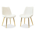 Cream Boucle Fabric Dining Chair Set of 2 K9997