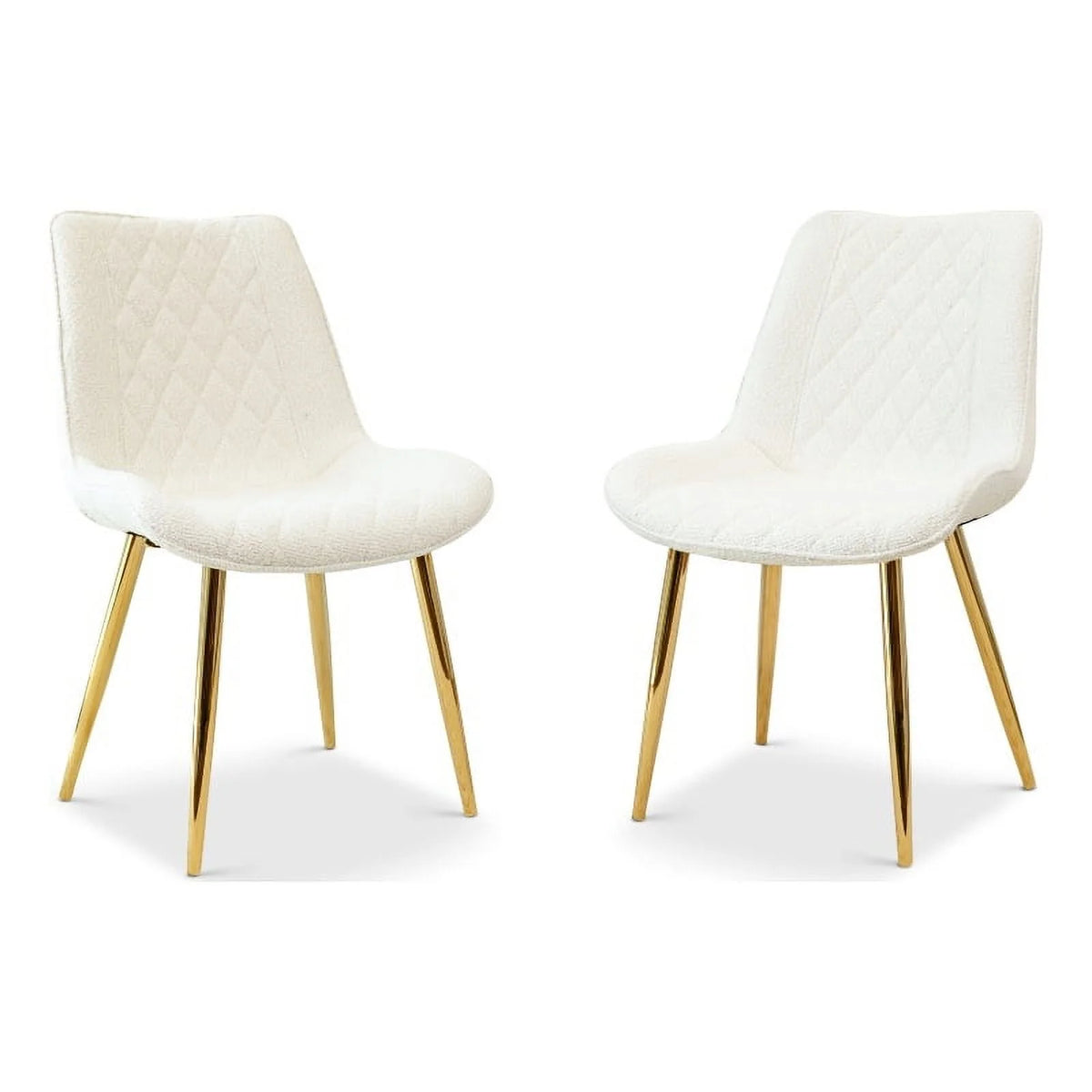 Cream Boucle Fabric Dining Chair Set of 2 K9997