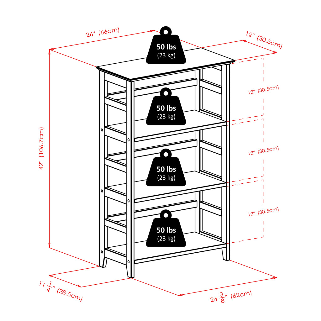 3-Section Wood Bookshelf F83348