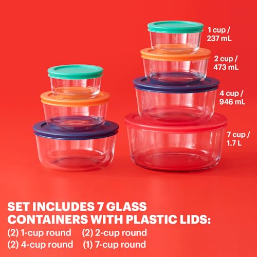 14 Pc Glass Food Storage Set with Lids Z69378