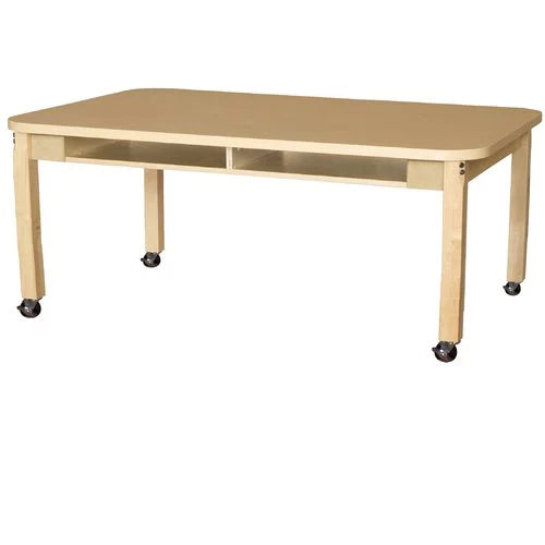 Wood Designs Mobile 36" x 60" Four Seater High Pressure Laminate Desk with Hardwood Legs- 26" P2668