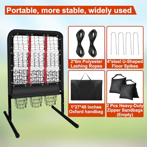 9 Hole Pitching Net with Strike Zone and Handbag E266198