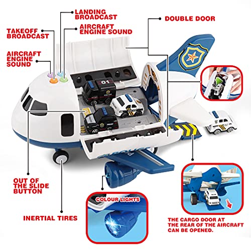 Airplane Toy with Fire Truck Cars and Play Mat S338