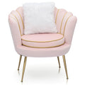 Blue Upholstered Velvet Shell Chair with Cushion and Metal Legs Y11686