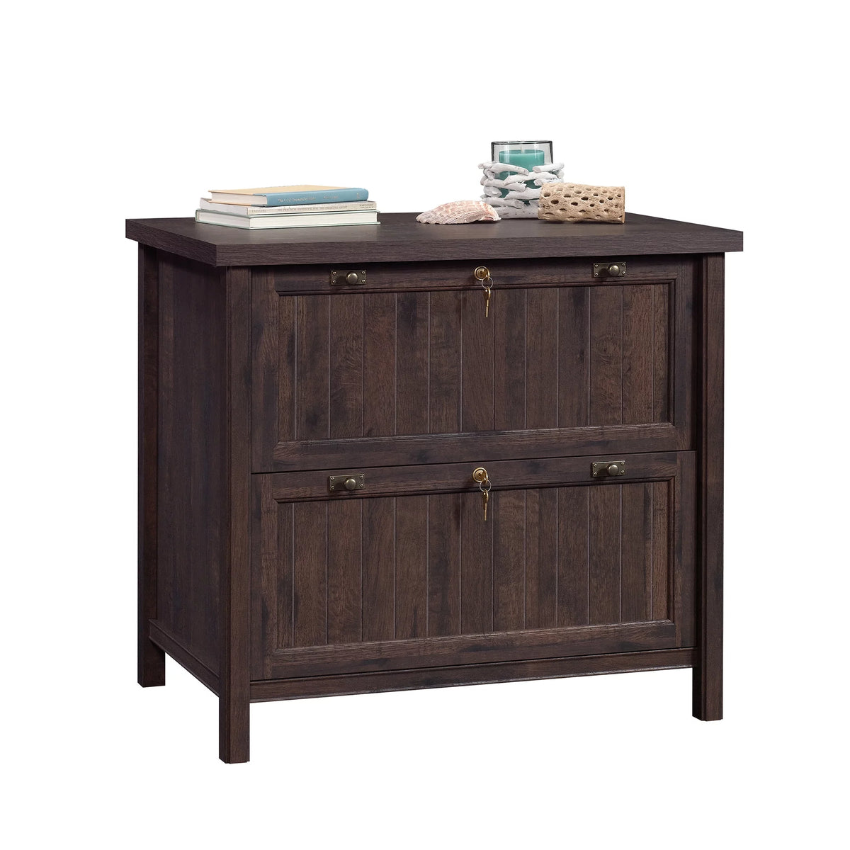 Coffee Oak Lateral File Cabinet Z4654