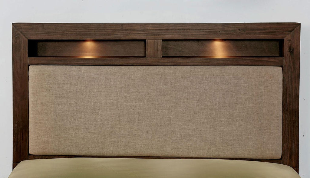 Dark Oak Solid Wood Queen Bedroom Set 3pcs E428