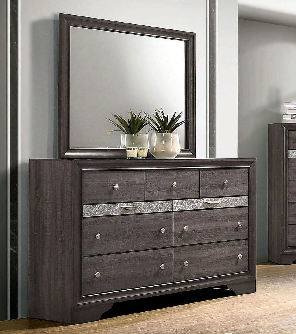 Gray Queen Size Solid Wood Bedroom Furniture 4pc Set A315