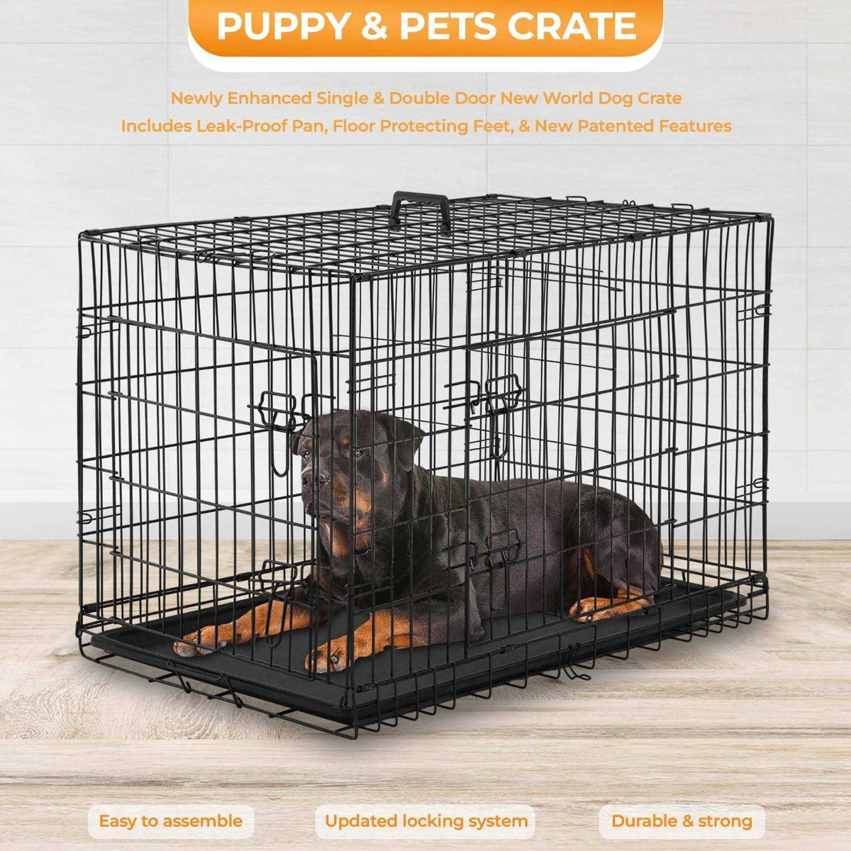 Large Metal Dog Crate Kennel with Divider L810652
