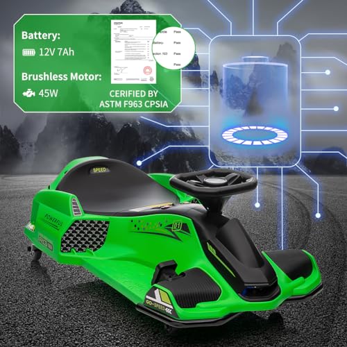 24V Kids Electric Drift Go-Kart with LED Light X45082