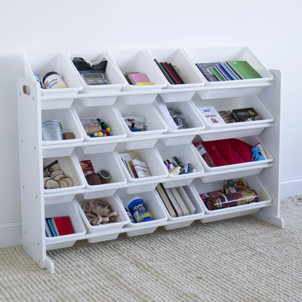 White Extra Large Toy Storage Organizer with 20 Storage Bins C58140