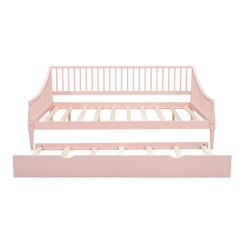 Pink Full Size Wood Daybed with Twin Trundle P680
