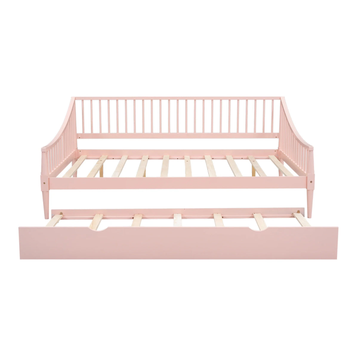 Pink Full Size Wood Daybed with Twin Trundle P680