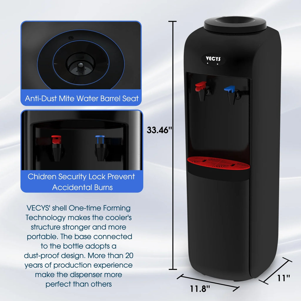 Hot and Cold Water Cooler Dispenser with Child Safety Lock E973258