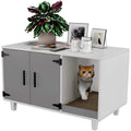 Wood Pet Crate Cat Washroom Litter Box Enclosure R652