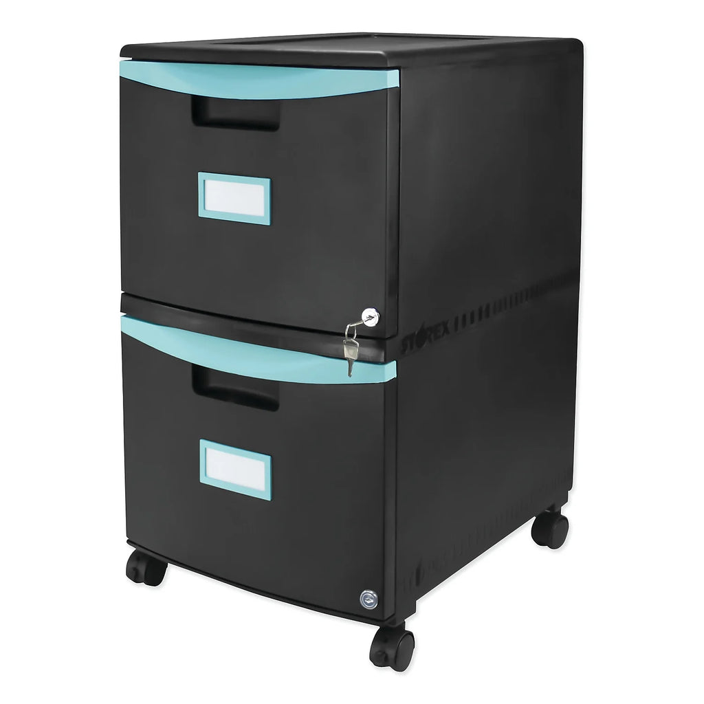 2-Drawer Mobile File Cabinet, Black H91150