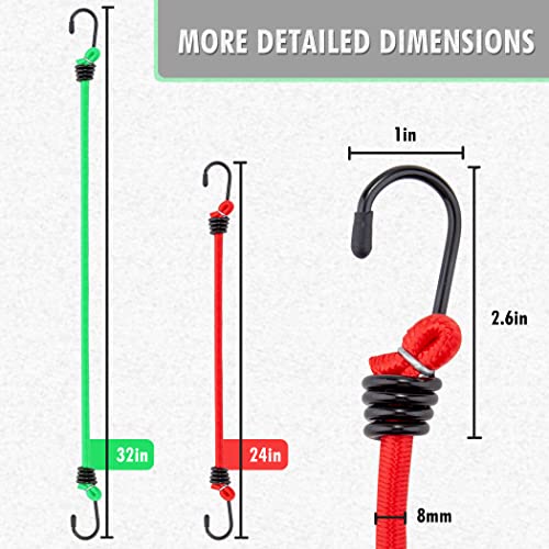 32 Piece Bungee Cords Assortment with Hooks R377647