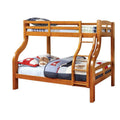 Oak Wood Twin over Full Bunk Bed D7798