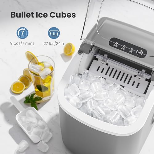 Portable Countertop Ice Maker Machine with Handle O6044