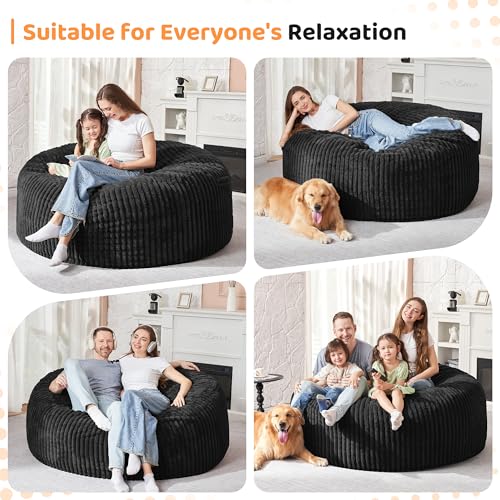 5FT Grey Memory Foam Bean Bag Chair with Plush Cover U196743