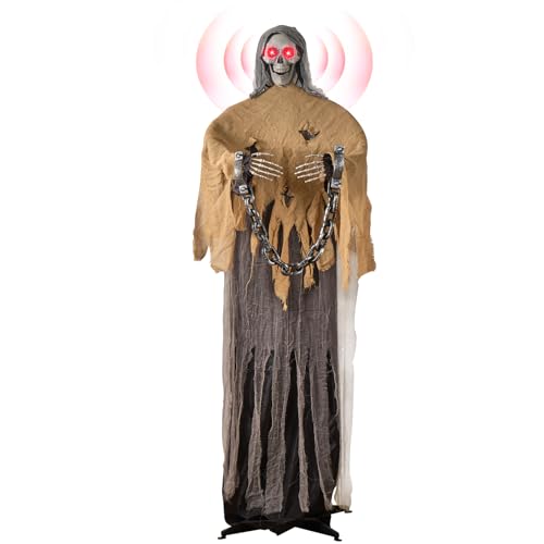 Animated Skeleton Witch with Glowing Eyes V3939
