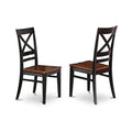Black & Cherry Cross Back Wooden Seat Dining Chairs Set Of 2 E78861
