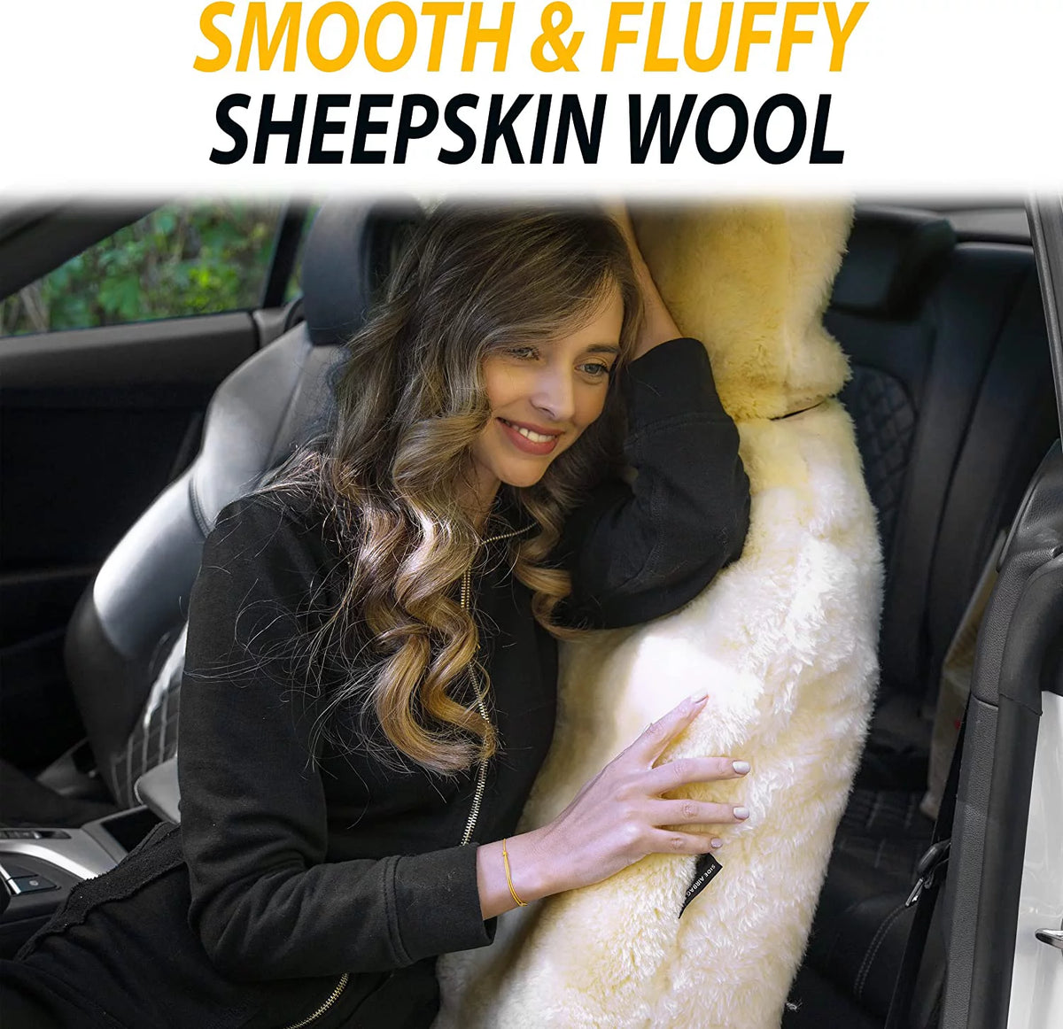 Ivory Sheepskin Car Seat Cover V451690