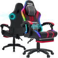 Pink Gaming Chair with Speakers and Footrest F34729