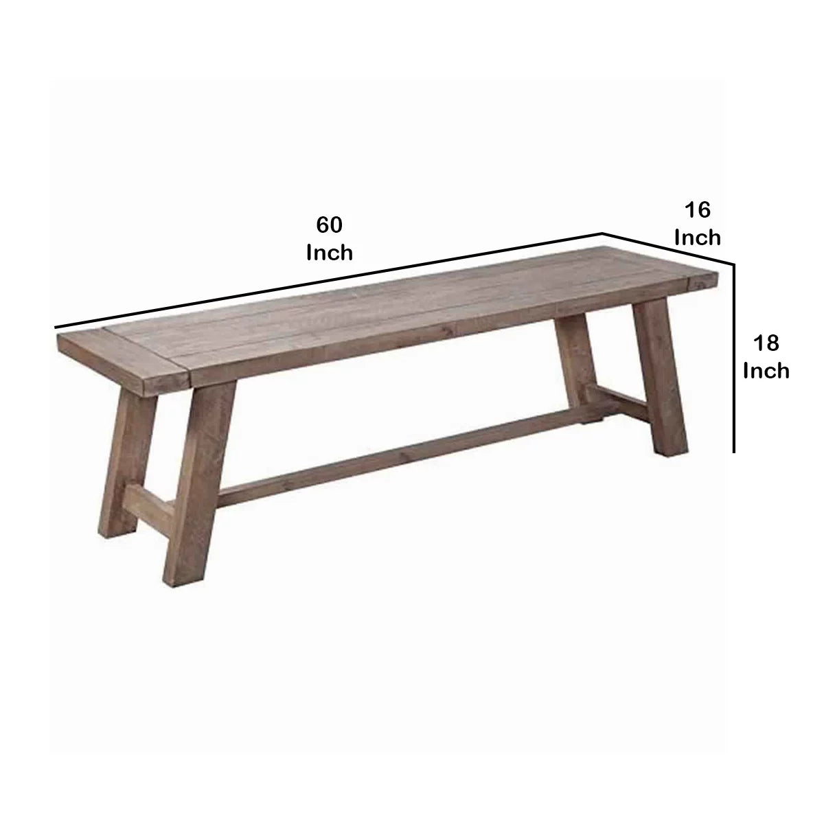 Brown Wooden Dining Bench E26316